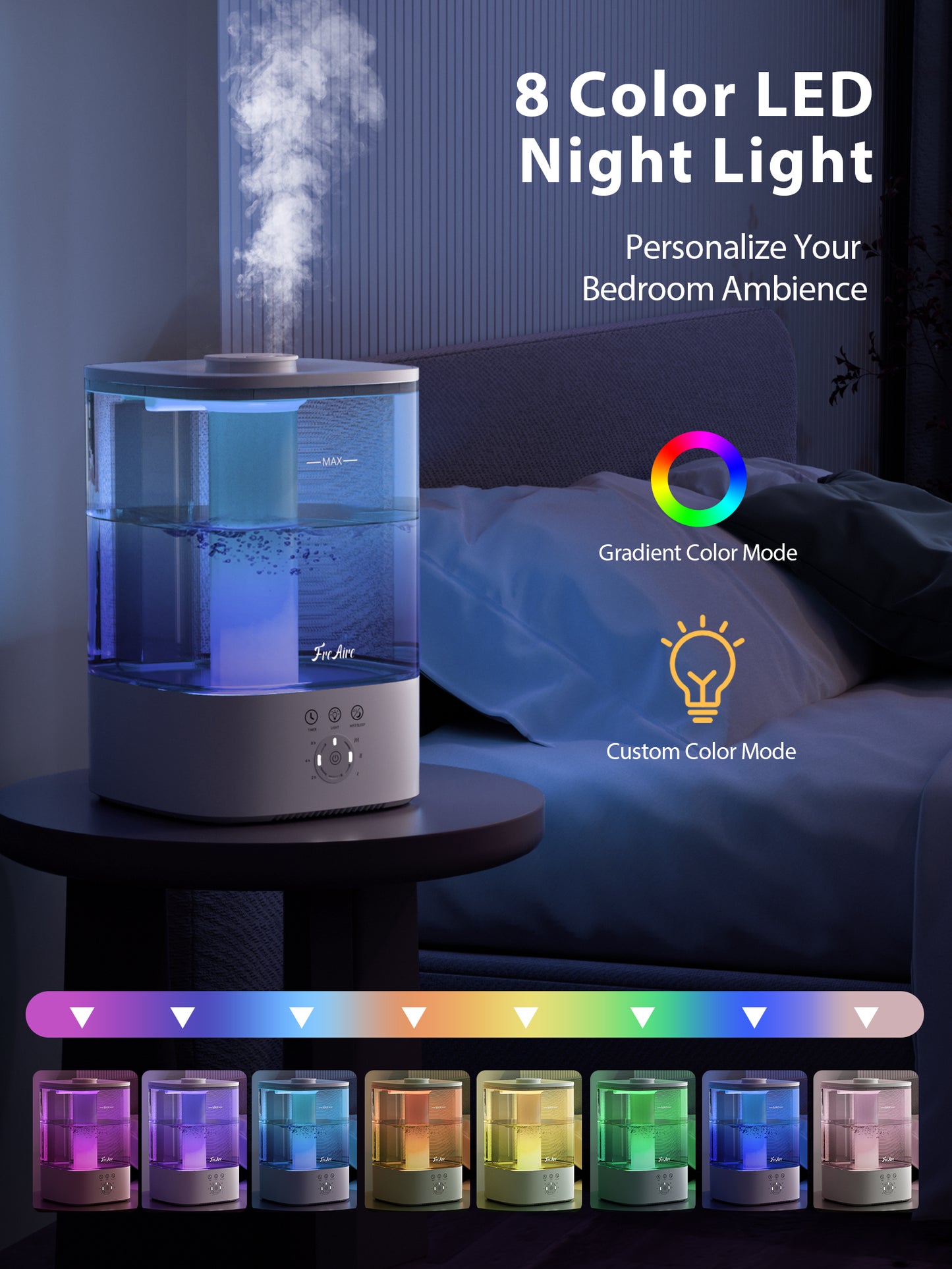 Freaire Cool Mist Humidifiers for Bedroom,Blue