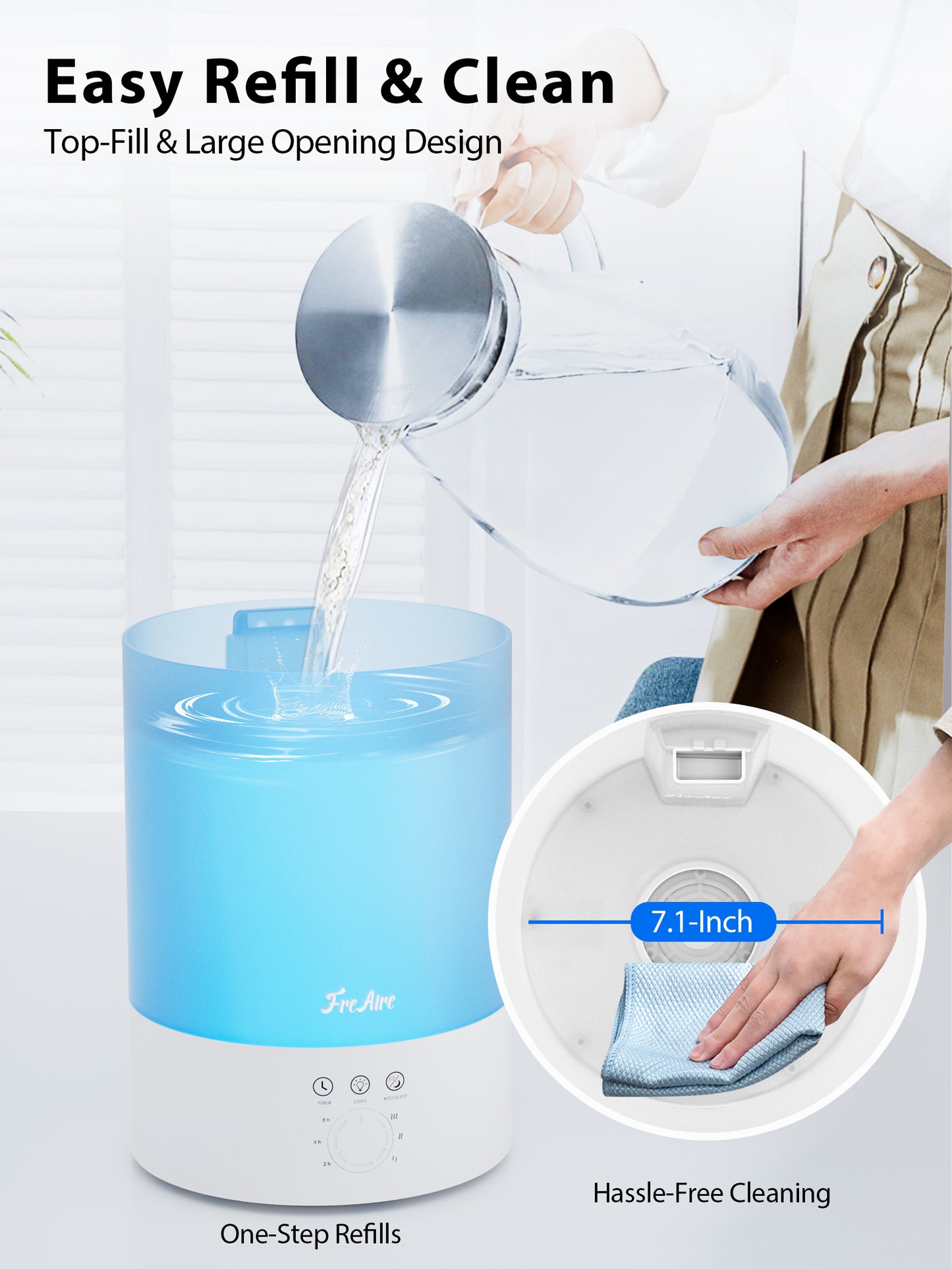 Freaire 2.5L Cool Mist Humidifiers for Bedroom Large Room