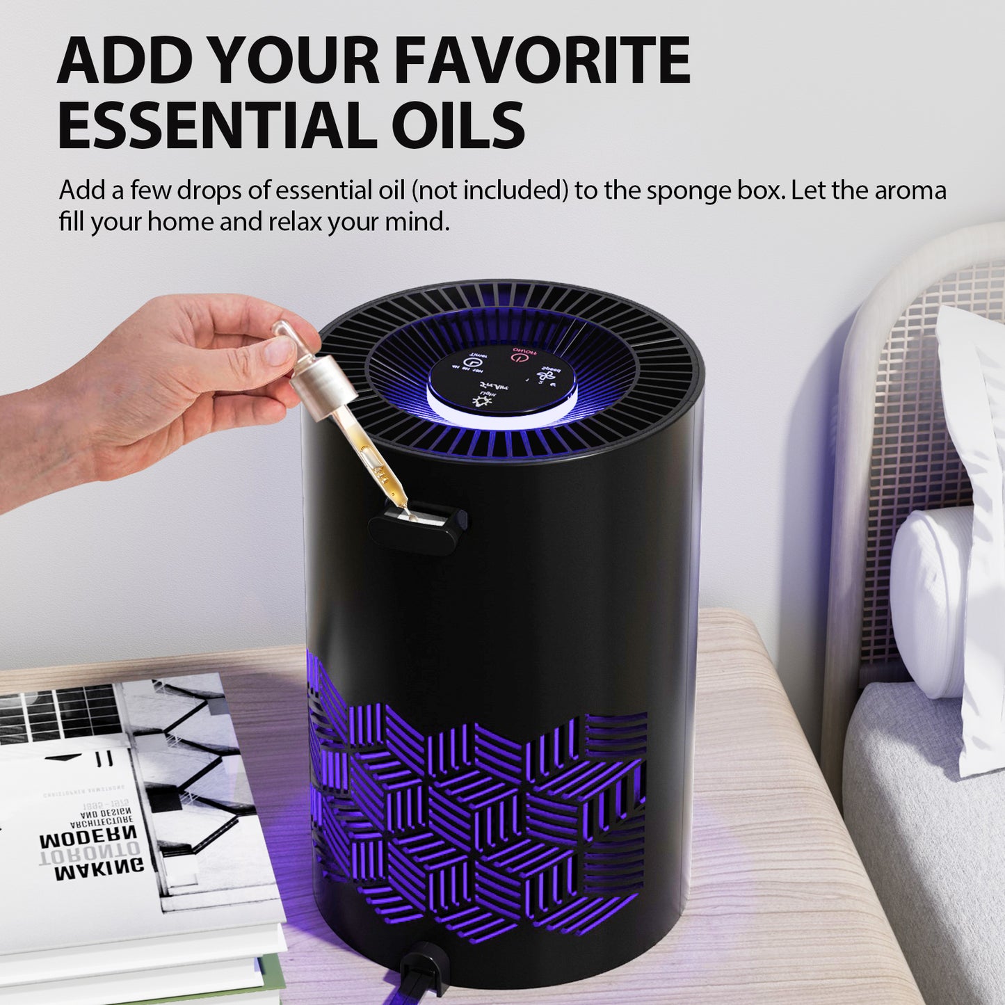 FreAire Air Purifiers for Home, KN-6391 Air Purifiers Air Cleaner For Smoke Pollen Dander Hair Smell Portable Air Purifier, Black