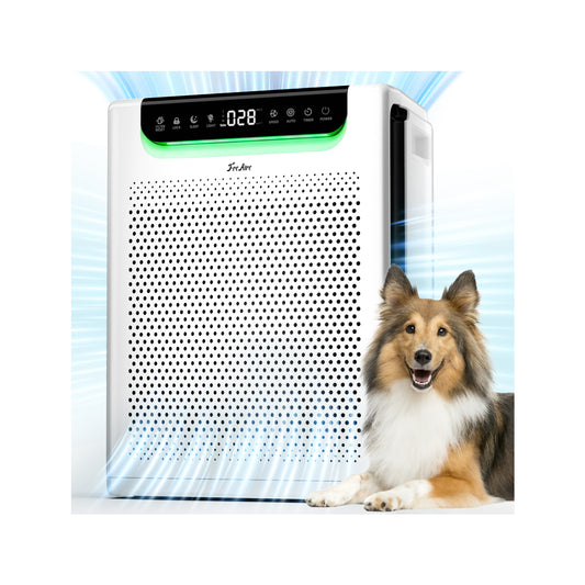 Air Purifiers for Home Large Room, Cover Up to 2600 Ft² with Washable Filters, Powerful Turbo Mode, PM2.5 Air Quality Display, 22dB Sleep Mode, Air Cleaner for Pets Hair, Smoke, Odors, HAP607, White