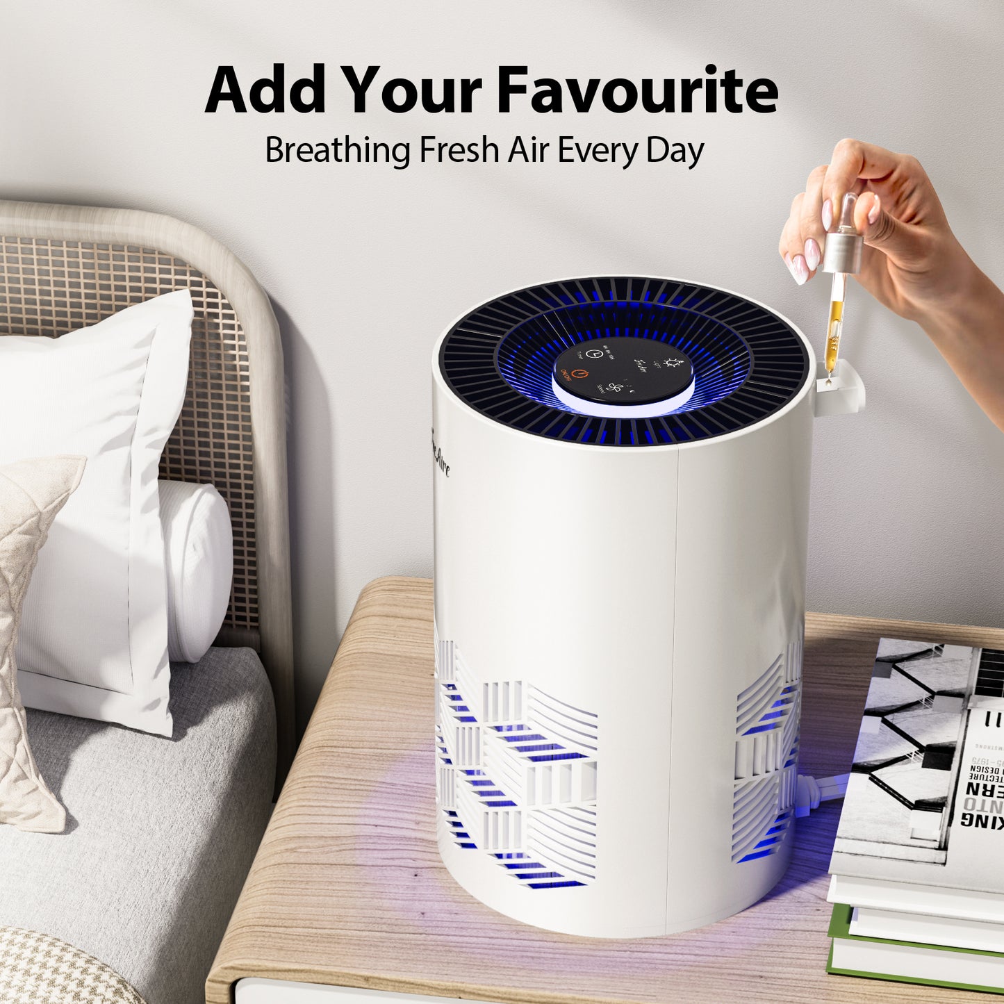 FreAire Air Purifiers for Home, KN-6391 Air Purifiers Air Cleaner For Smoke Pollen Dander Hair Smell Portable Air Purifier, White